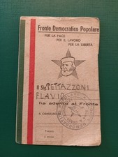 Tessera Partito Comunista Italiano PCI Socialista Fronte Democratico Popolare 48