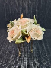 porcellana capodimonte cestino con fiori e argento 800 cm 7 x 7