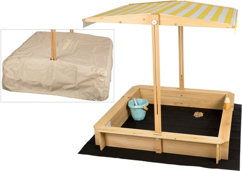 Legno sandbox con copertura - legno,
