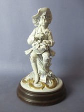Statua Capodimonte Sartori scultura ceramica ragazzo con cesto firmata vintage