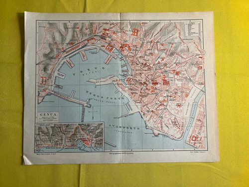 1885 genova italia mappa - genova,