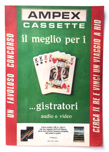 Pubblicita ampex cassette - ampex, re