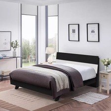 Letto matrimoniale 160x200cm design in legno moderno testata doghe Landeck King