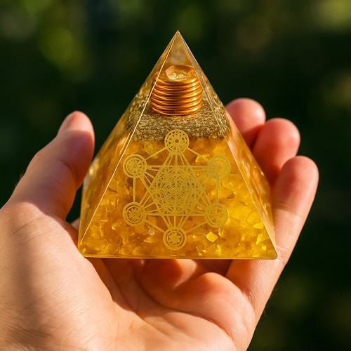 Piramide orgone citrino - piramide,