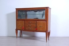 Credenza vintage vetrina design anni 50 Mobile bar in radica con luce e specchio