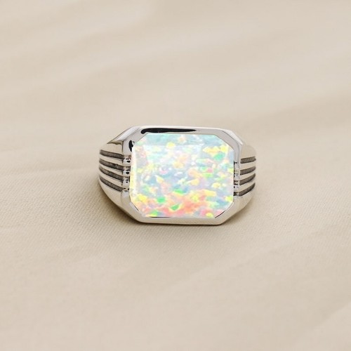 Anello con sigillo opale - sigillo,