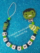 Catenella portaciuccio/succhiotto personalizzata con nome in silicone