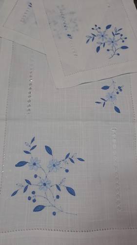 Set pezzi centrini lino - set,