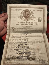 FINANZA Debito Pubblico del Regno d'Italia godimento 1891 Umberto I