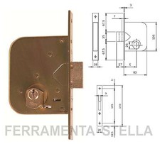 SERRATURA ISEO 601450 PER CANCELLI SERRAMENTI METALLICI A INFILARE 2 MANDATE
