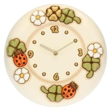 Orologio da parete Thun linea Country con quadrifogli e coccinelle