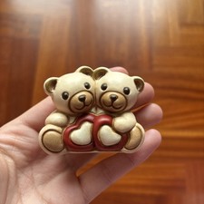Thun Coppia Di Orsacchiotti Teddy Con Cuori Rossi RARO Altezza 5 cm