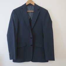 NUOVO BLAZER GIACCA GURTEEN SEERSUCKER UK 36 BLU NAVY A RIGHE LONDRA INGLESE