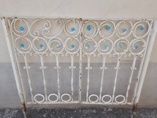 CANCELLETTO FERRO BATTUTO 2 ANTE - LIBERTY DISEGNO GEOMETRICO - CHIODI RIBATTUTI