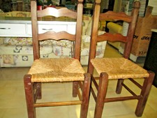 2 Sedie di legno impagliate rustiche - Usate in buono stato                URDE