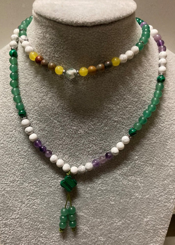 Collana mala pietre howlite - pietre,
