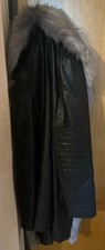 cappotto in pelle con collo in