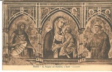 Assisi, Basilica "Vergine Bambino e Santi""Madonna Tramonti" Lorenzetti, 3 cart.