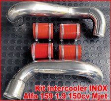 TUBI KIT INOX INTERCOOLER ALFA 159 1.9 jdtm 150 hp MANICOTTI SILICONICI RED T21