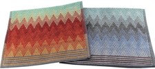 MISSONI HOME DUE ASCIUGAMANI OSPITE VARIANTE ROSSA E BLU 40x70cm YACO 100