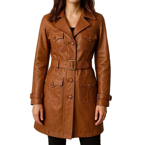 Trench coat donna marrone 100%