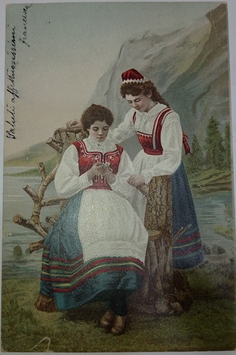 Cartolina italia ricamatrici - cartolina,