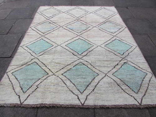 Tappeto grande vintage fatto - tappeto, a