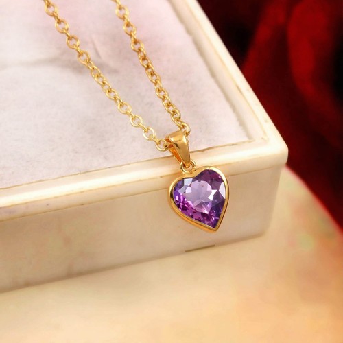 Ciondolo cuore zaffiro viola - cuore,
