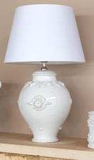 Table Lamp White Bowl Ceramica