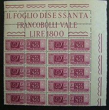 1955 Italia Blocco 10 Valori