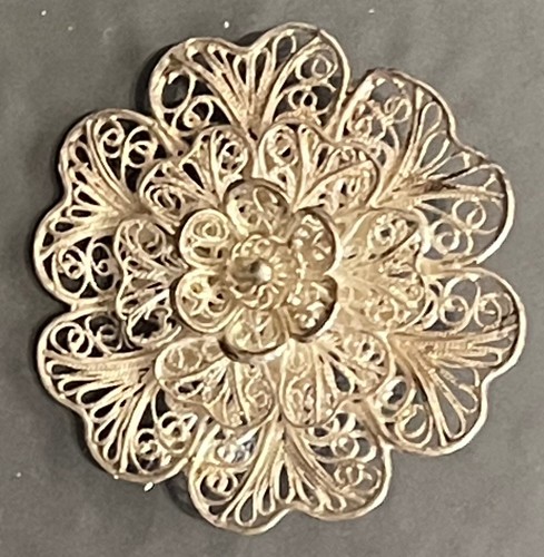 Spilla fiore argento - spilla, etno