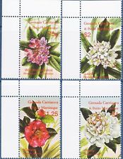Grenada 2003 Fiori Rododendro Peonia Camelia Piante di Alloro Set 4v MNH