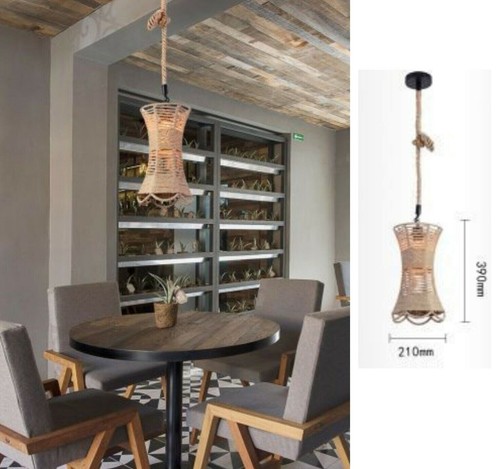 Lampadario sospeso con corda