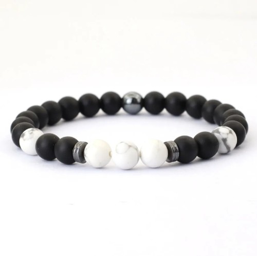 Bracciale pietra 8mm onice - in,