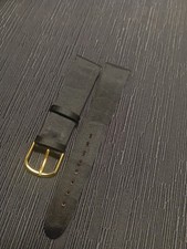 18.5 mm Cinturino  Longines raso e pelle nero vintage originale. Fibbia generica