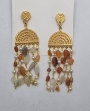 ORECCHINI A LAMPADARIO dorati, orecchini orientali, orecchini importanti