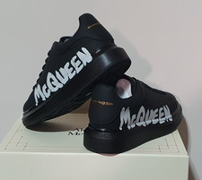 ALEXANDER McQUEEN GRAFFITI SCARPE UOMO NERO BIANCO TAGLIA 41 42 43 44 45 CS