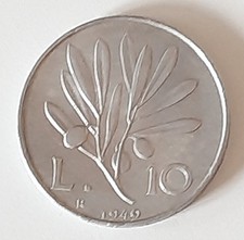 10 Lire Ulivo 1949 Ramo Ulivo