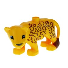 1x Lego Duplo animale leopardo arancione chiaro zoo gatto grande 6156 4294936 8435pb01