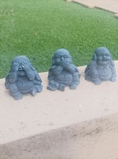 SET 3 Statue BUDDHA “Non vedo, non sento, non parlo” arte orientale scultura