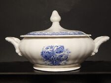 VINTAGE ZUPPIERA LEGUMIERA CERAMICA S.C.I. LAVENO DIAMONDSTONE BIANCO BLU