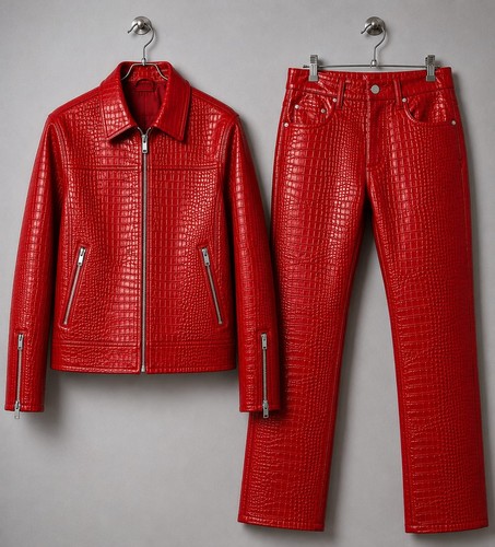 Set pantaloni giacca pelle
