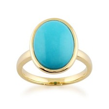 Anello ovale turchese oro - ovale, in