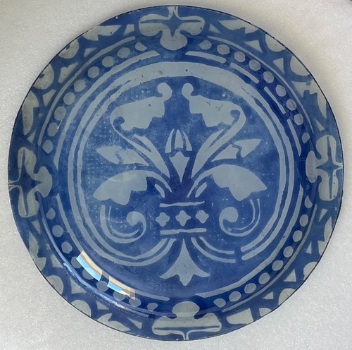 Piatto blu fiore giglio - blu,