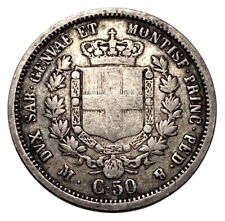 VITTORIO EMANUELE II 50 CENTESIMI 1860 MILANO REGNO DI SARDEGNA MONETA ARGENTO