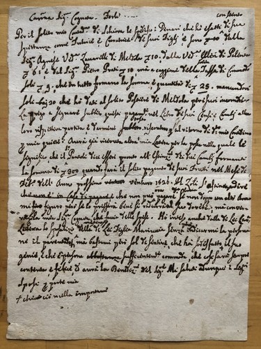 Antico manoscritto 1826 città
