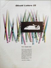 OLIVETTI LETTERA 22 macchina scrivere 1958 Pubblicità originale 1 pagina 1M