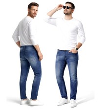 Jeans Uomo Denim Blu Slim