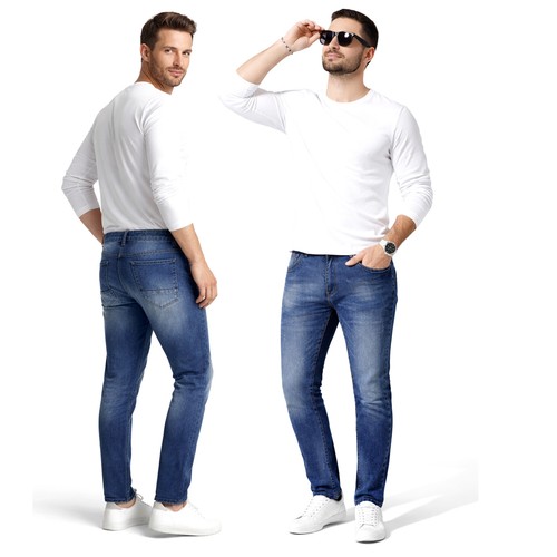 Jeans uomo denim blu slim - uomo,