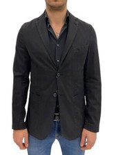 Giacca uomo PAL ZILERI, nera sfoderata slim fit in puro cotone, sconto 60%.